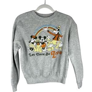 Vintage‎ Disney Gray Let There Be Love Mickey & Friends Sweatshirt Size Small